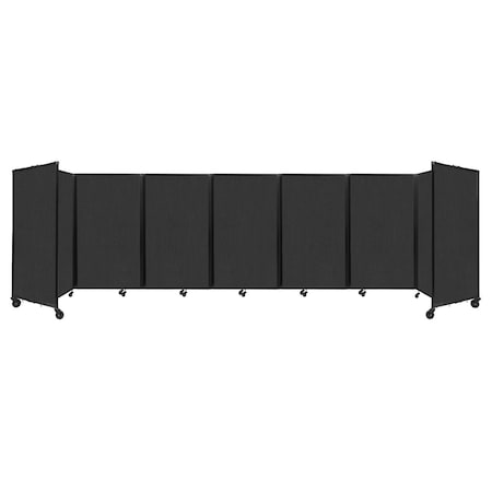 Versare Room Divider 360 Folding Portable Partition 19'6" x 5' Black Fabric 1160702